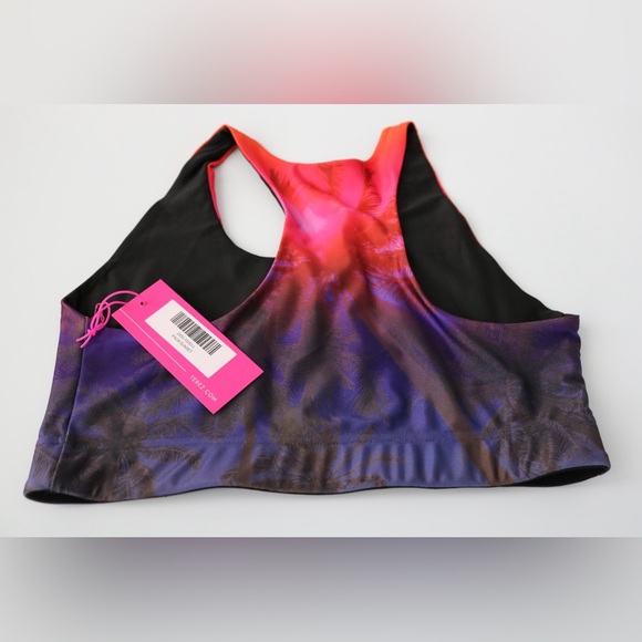 NWT- Terez Racerback Palm Sunset Sports Bra - Size Large - Picture 4 of 4